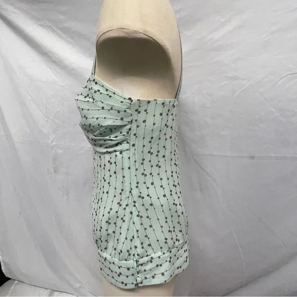 Ted Baker London Halter Top Size 1 Mint Green & Brown Dots - Picture 8 of 12